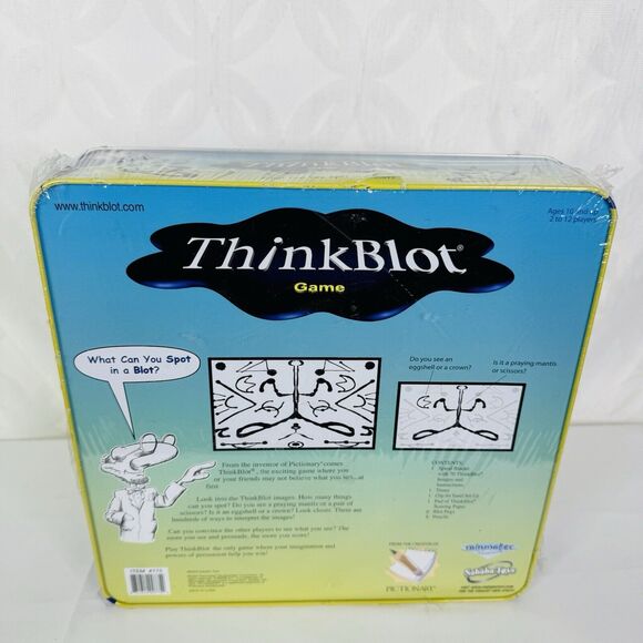 2004 Thinkblot Board Game by Sababa Toys In Tin Box - Picture 2 of 4